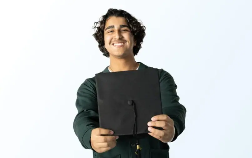 happy student with graduate hat
